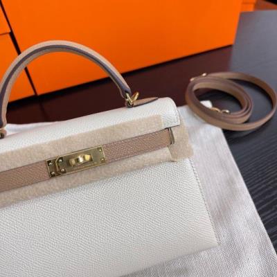 wholesale quality hermes kelly mini ii epson ghw bicolor craie match chai